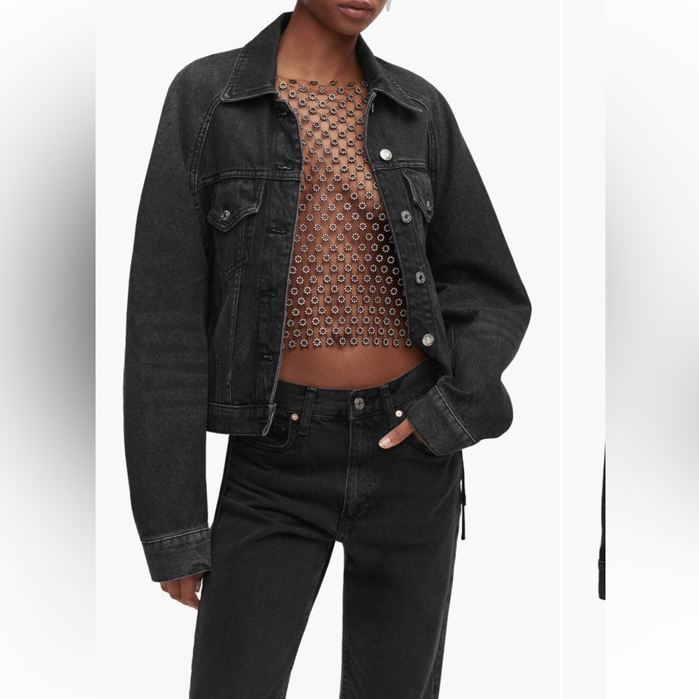 Mango Charcoal Jean Jacket